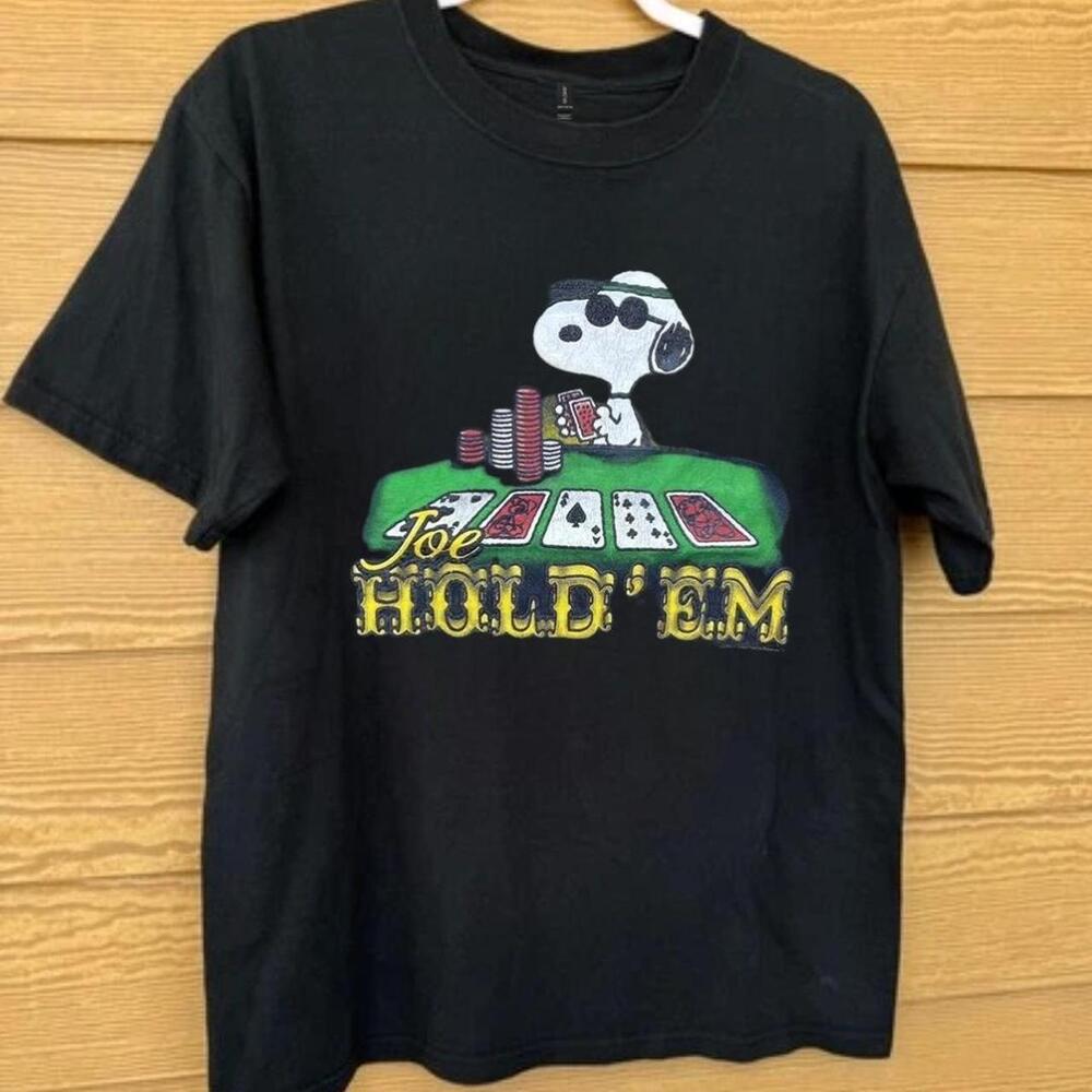 Snoopy Black Cotton T Shirt